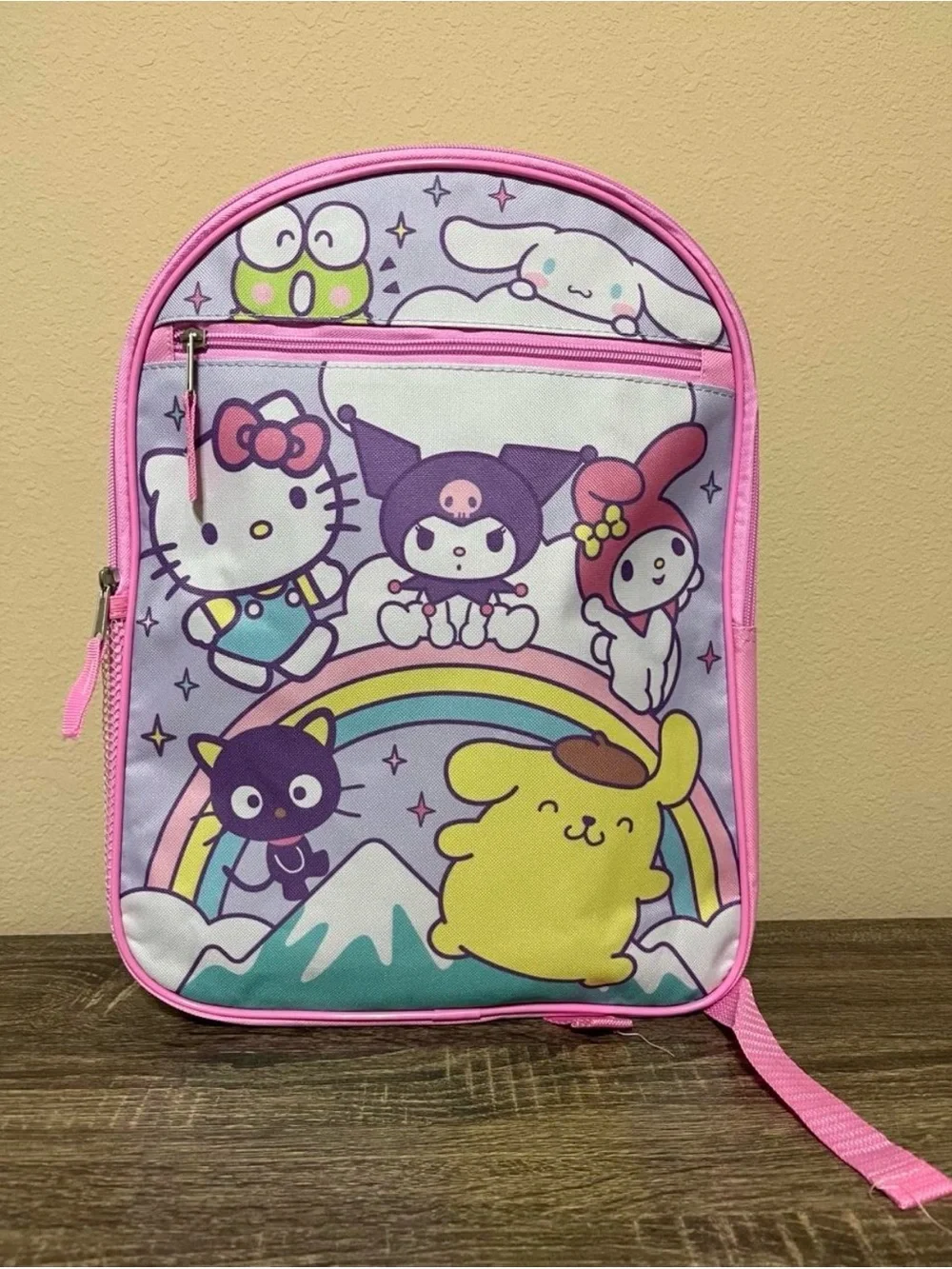Sanrio Pastel Pink Rainbow Character Backpack